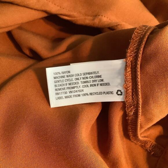 A New Day Rust Orange Short Flutter Sleeve Top XS - Picture 6 of 6